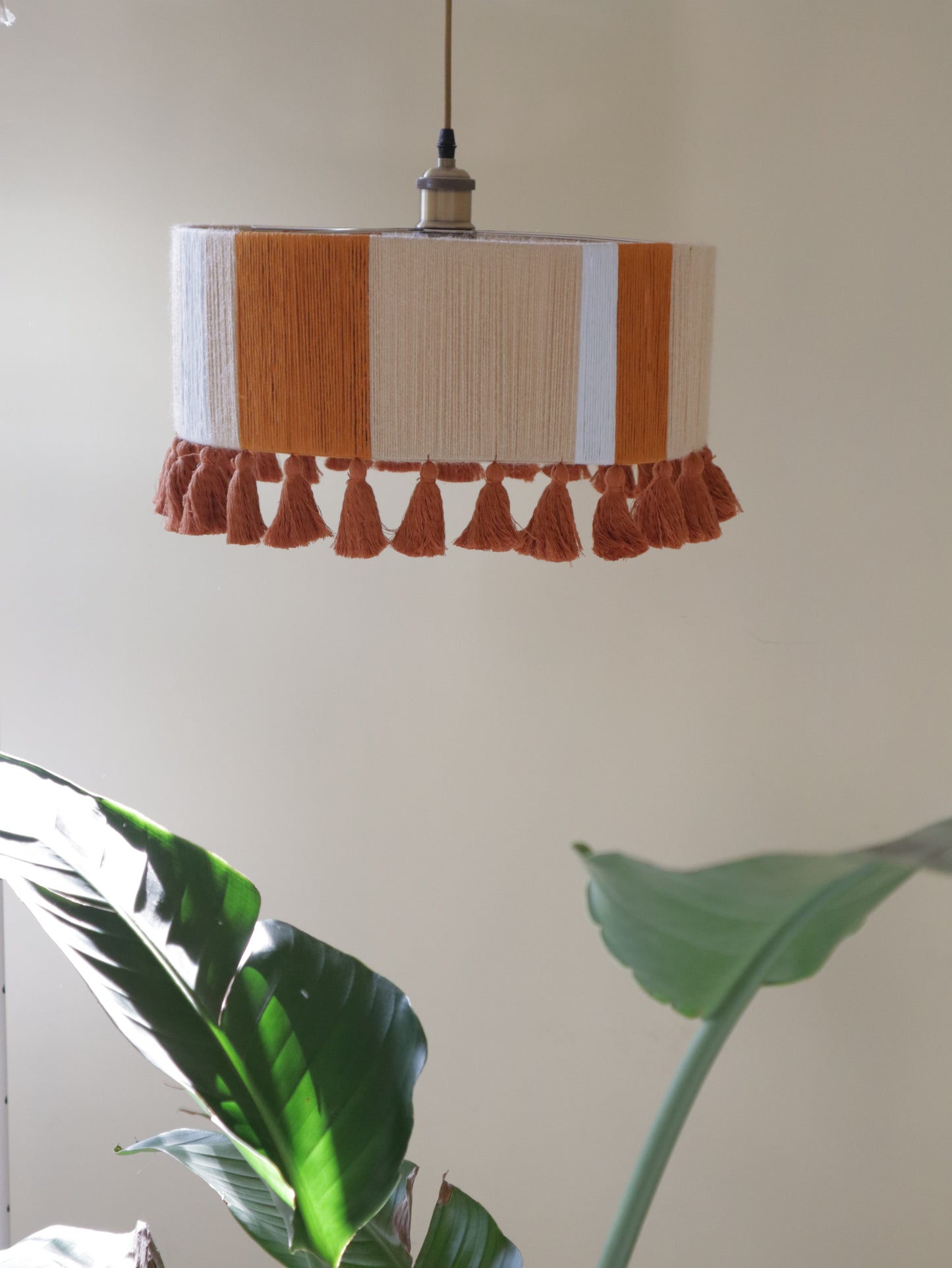 Woven Drum Chandelier | With Tassel