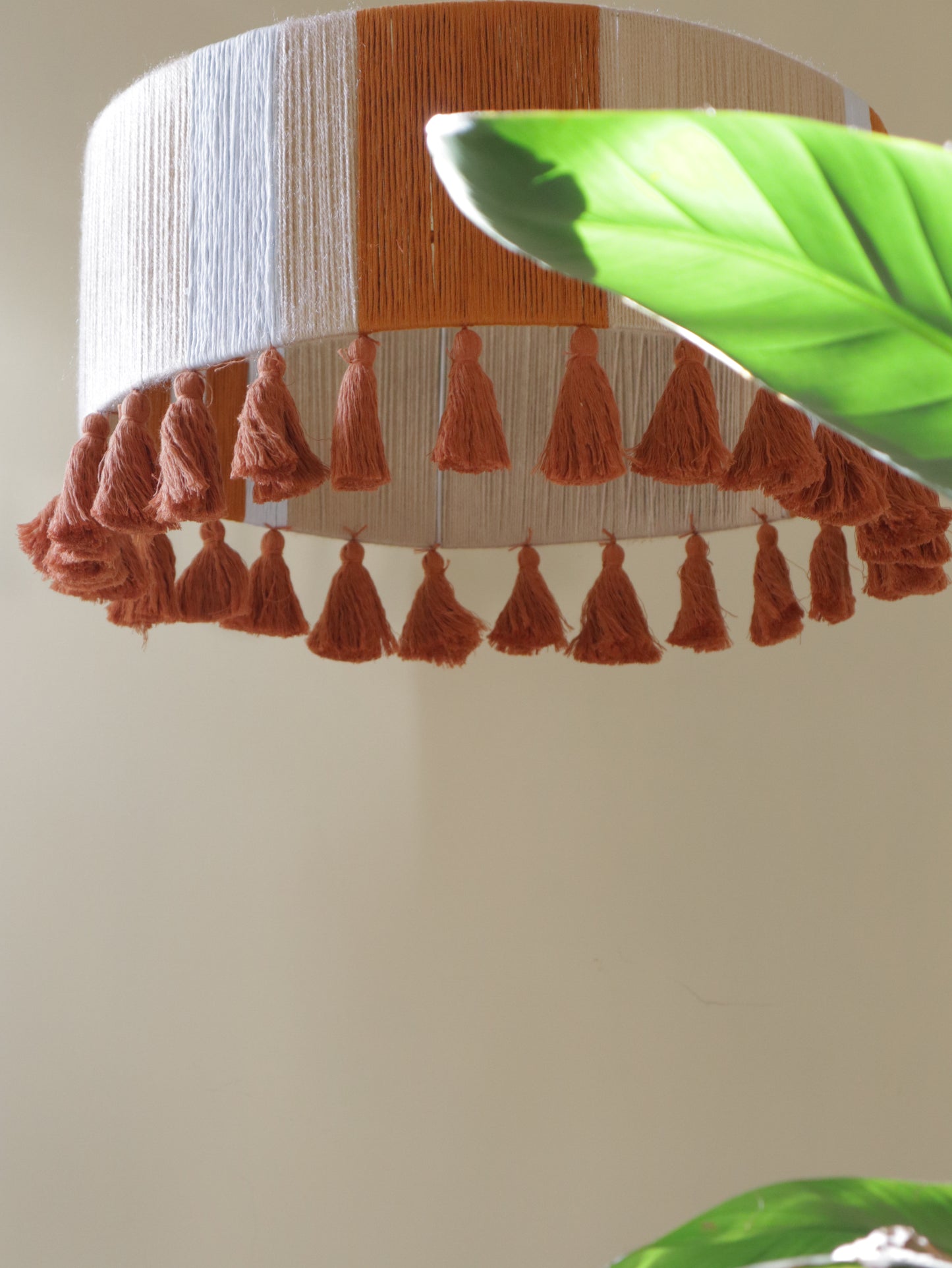 Woven Drum Chandelier | With Tassel