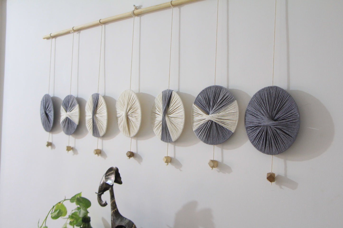 Moon Phases Wall Hanging | Boho Yarn Wall Decor
