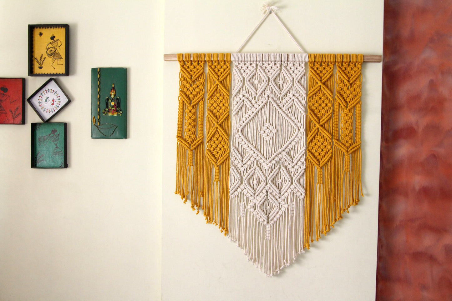 Boho Macrame Wall Tapestry | Geometric | Large