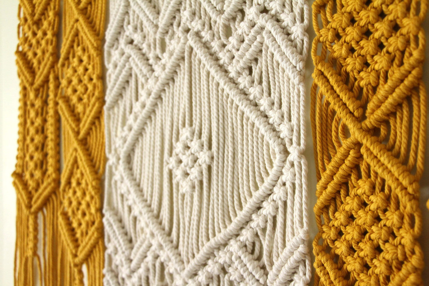 Boho Macrame Wall Tapestry | Geometric | Large
