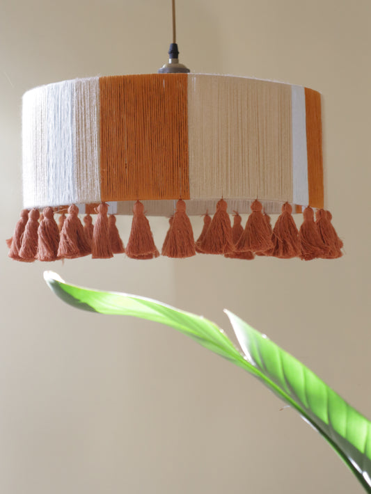 Woven Drum Chandelier | With Tassel